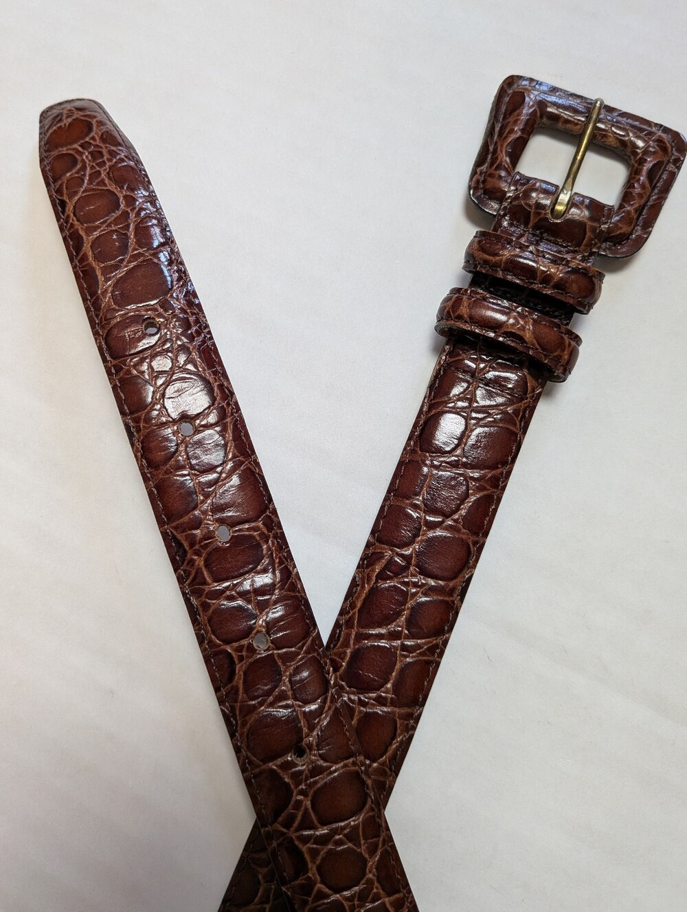 Mark Shale Alligator Leather Belt Vintage